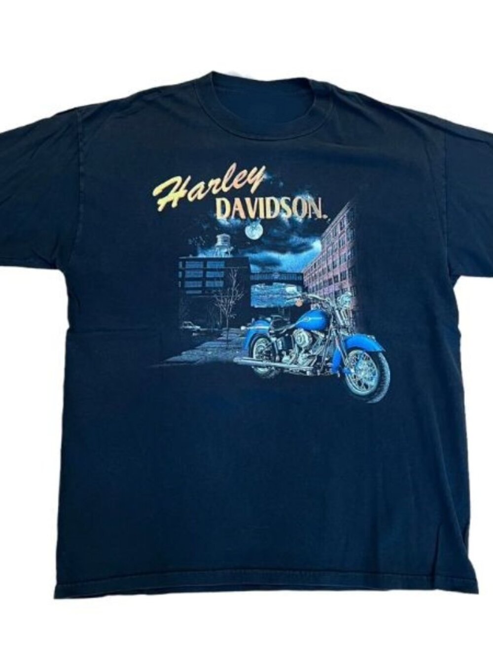 NAVY HARLEY DAVIDSON Warehouse Chopper Graphic T Shirt